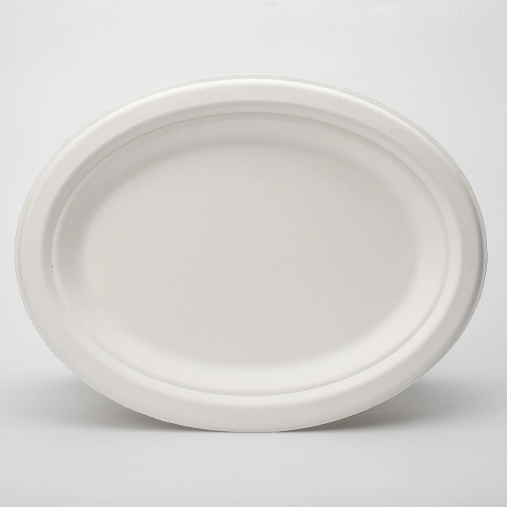 Eco-Friendly Disposable Biodegradable Paper Oval Plates for Food or Fruit