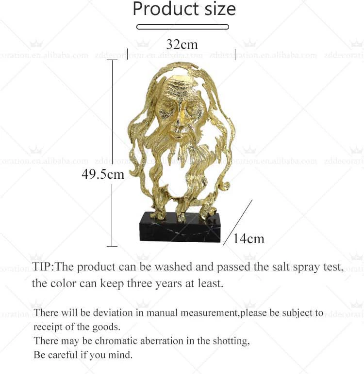 Most Popular Cast Iron Abstract Art Ornaments Luxury Figurine Statue for Home Living Room