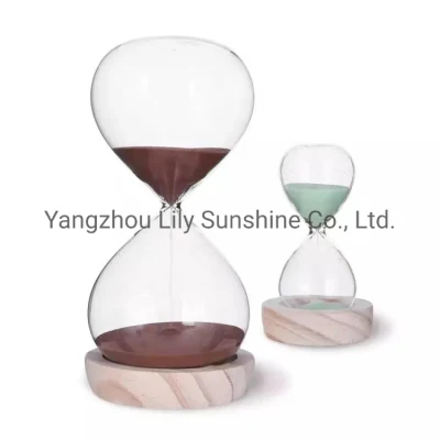 Hourglass in Tranparent Color with Wood Bottom