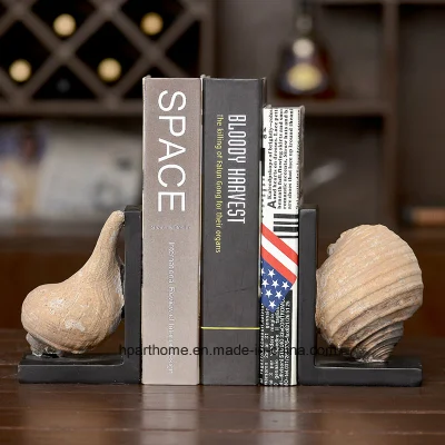 Art Collection Resin Crafs Conch Sculpture Decorative Bookend Pair