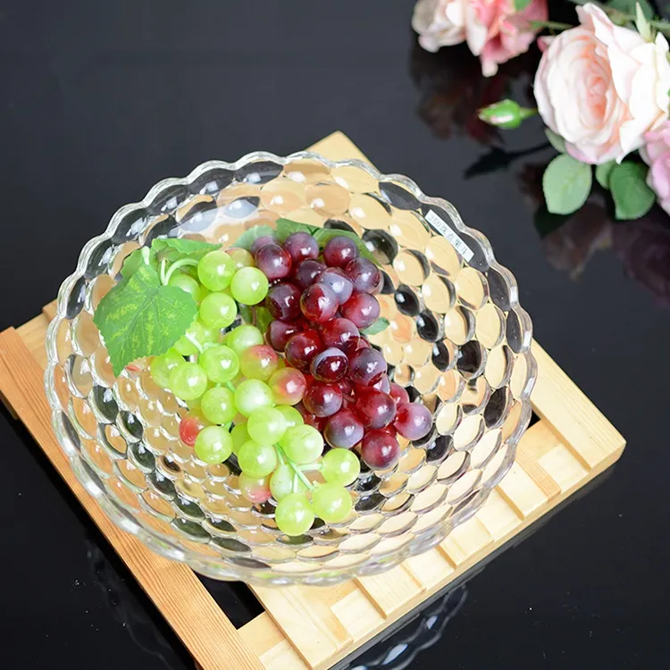 Decoration Bead Point Compote Fruit Plate Glass Wed Parti Decor Fruit Plate
