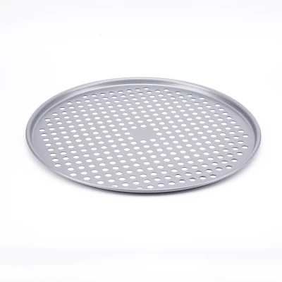 Round Non Stick Perforated Aluminium Metal Pizza Dough Baking Plate Fruit Pie Tart Shell Baking Plate for Bakery Home Kitchen